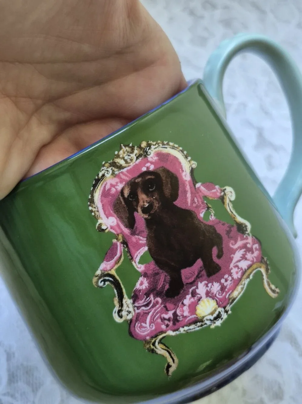Anthropologie Raphael Balme Dachshund Dog Coffee Cup